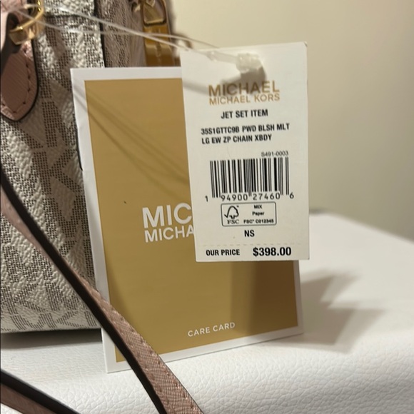 Michael Kors Pink and Cream Jet Set Crossbody Bag - Picture 2 of 4